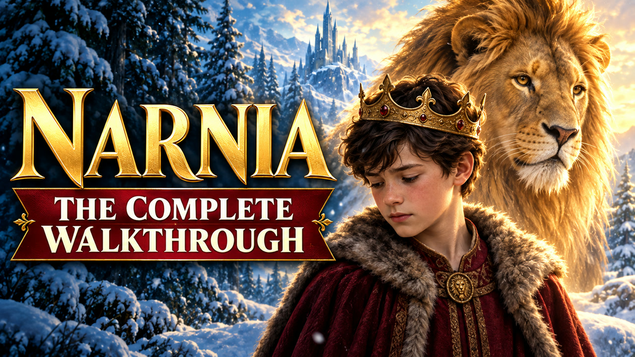 Narnia: The Complete Walkthrough — Edmund wearing a crown beside Aslan