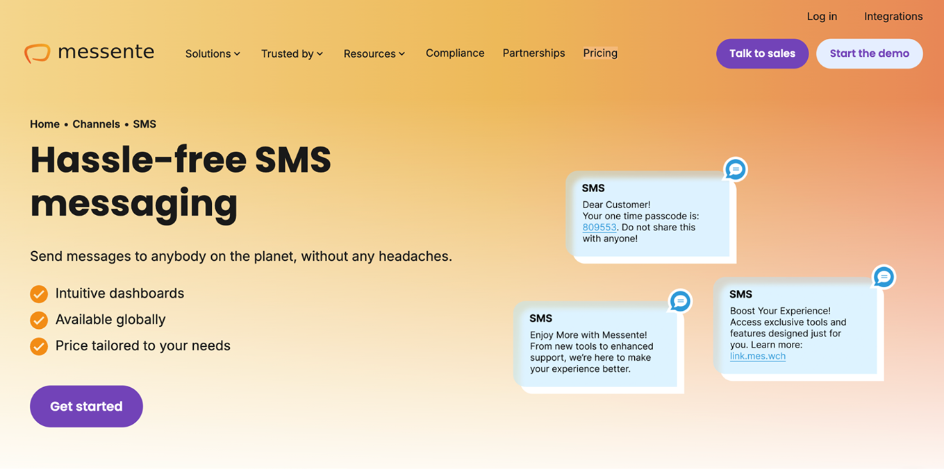 Messente SMS API