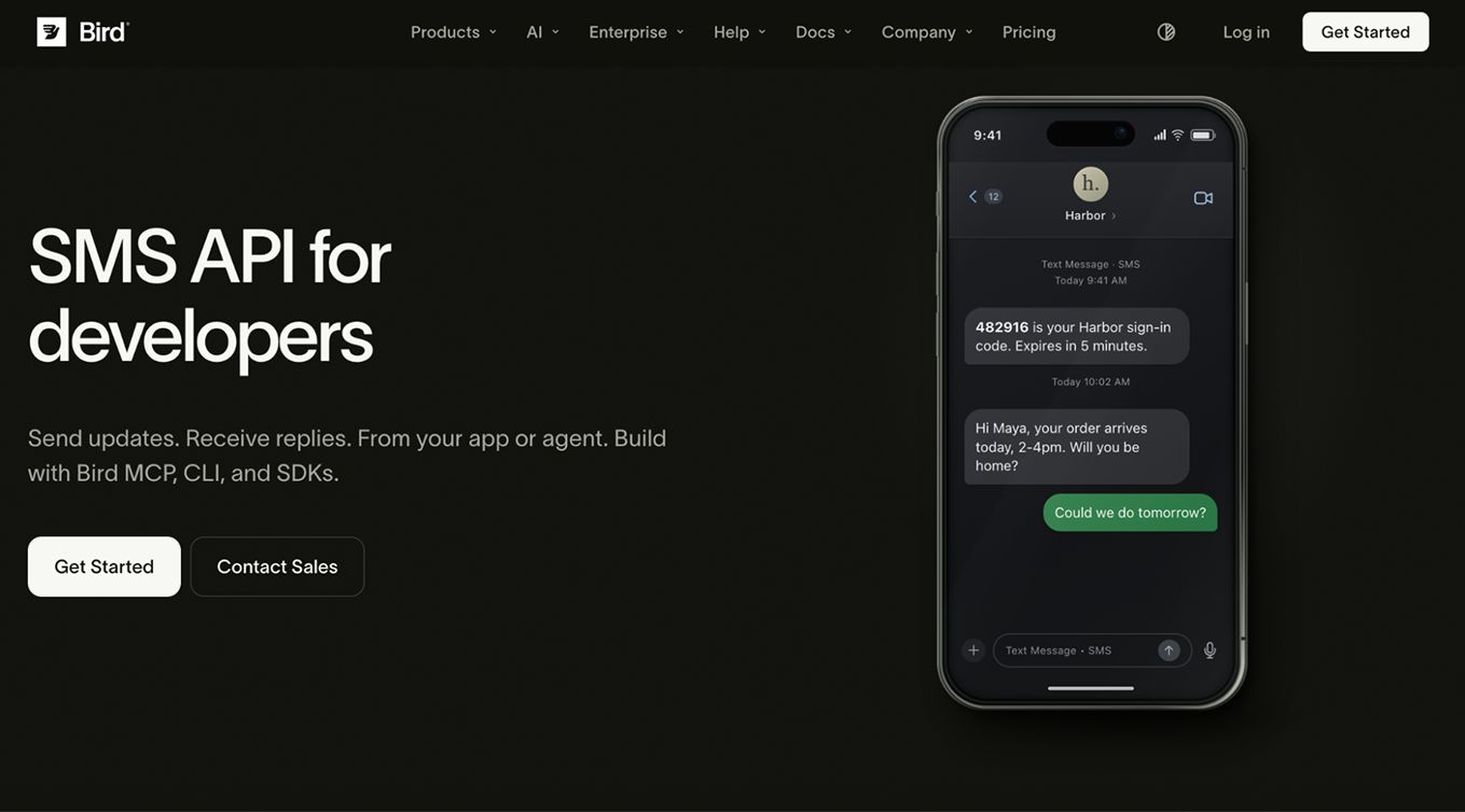 Bird SMS API