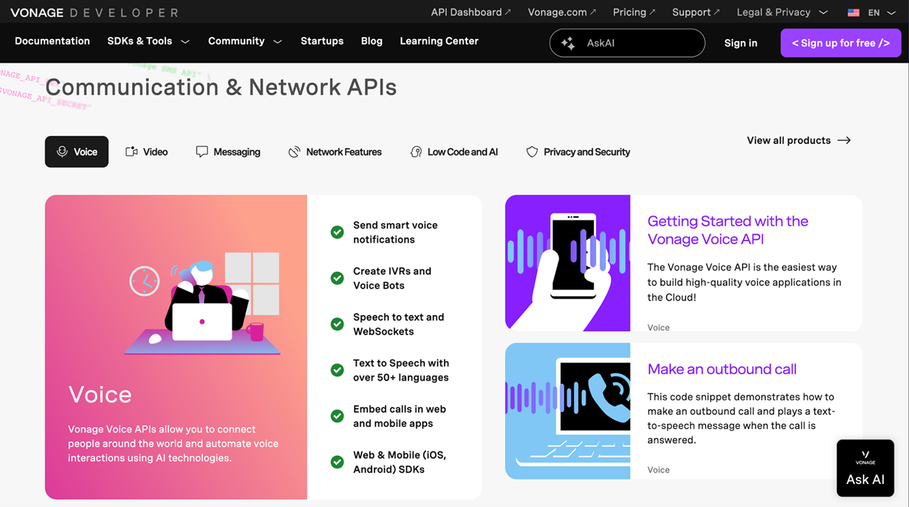 Vonage CPaaS platform