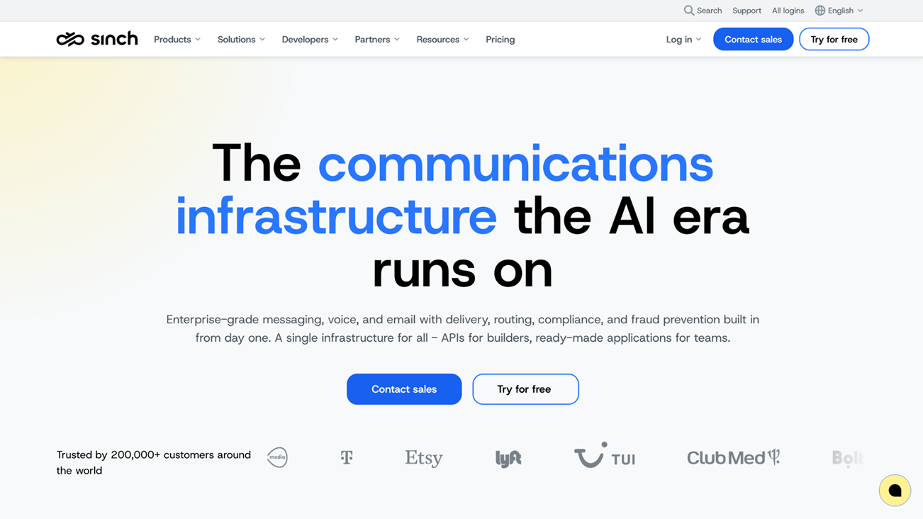 Sinch CPaaS platform