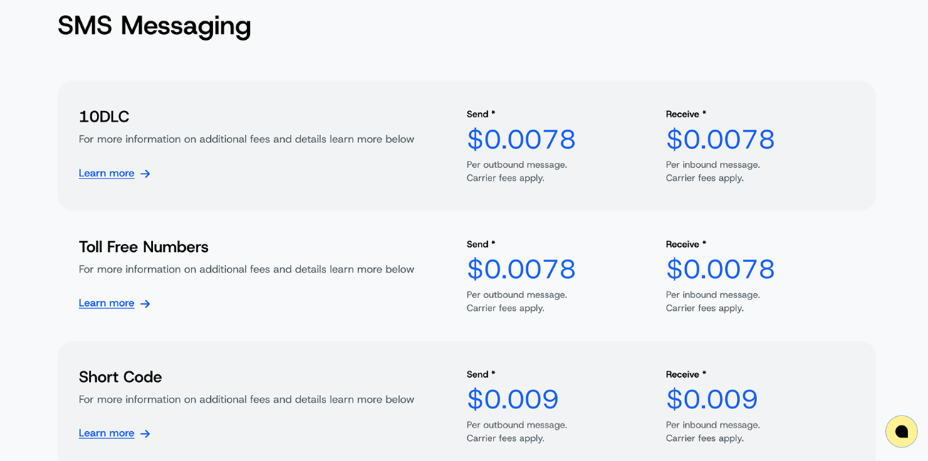 Sinch pricing