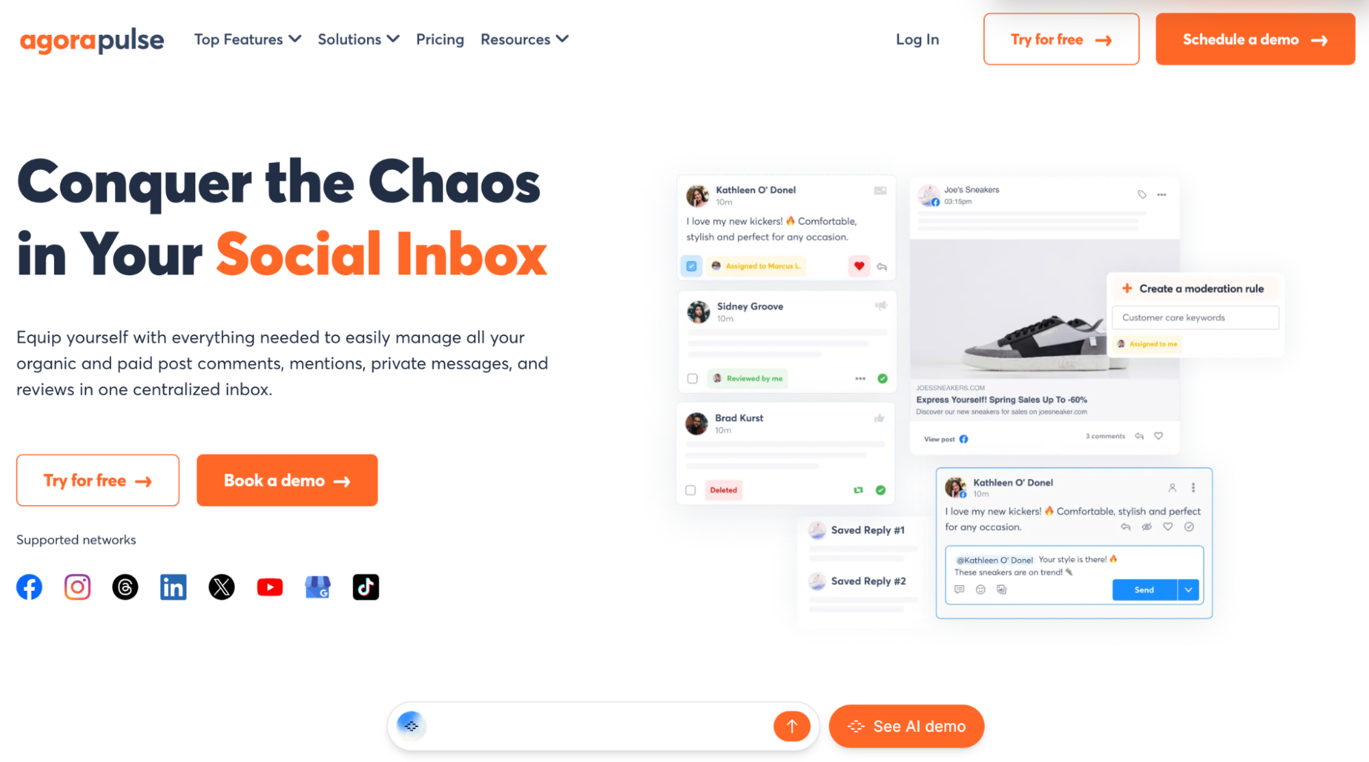 Agorapulse as a Manychat alternative for social inbox and comment management