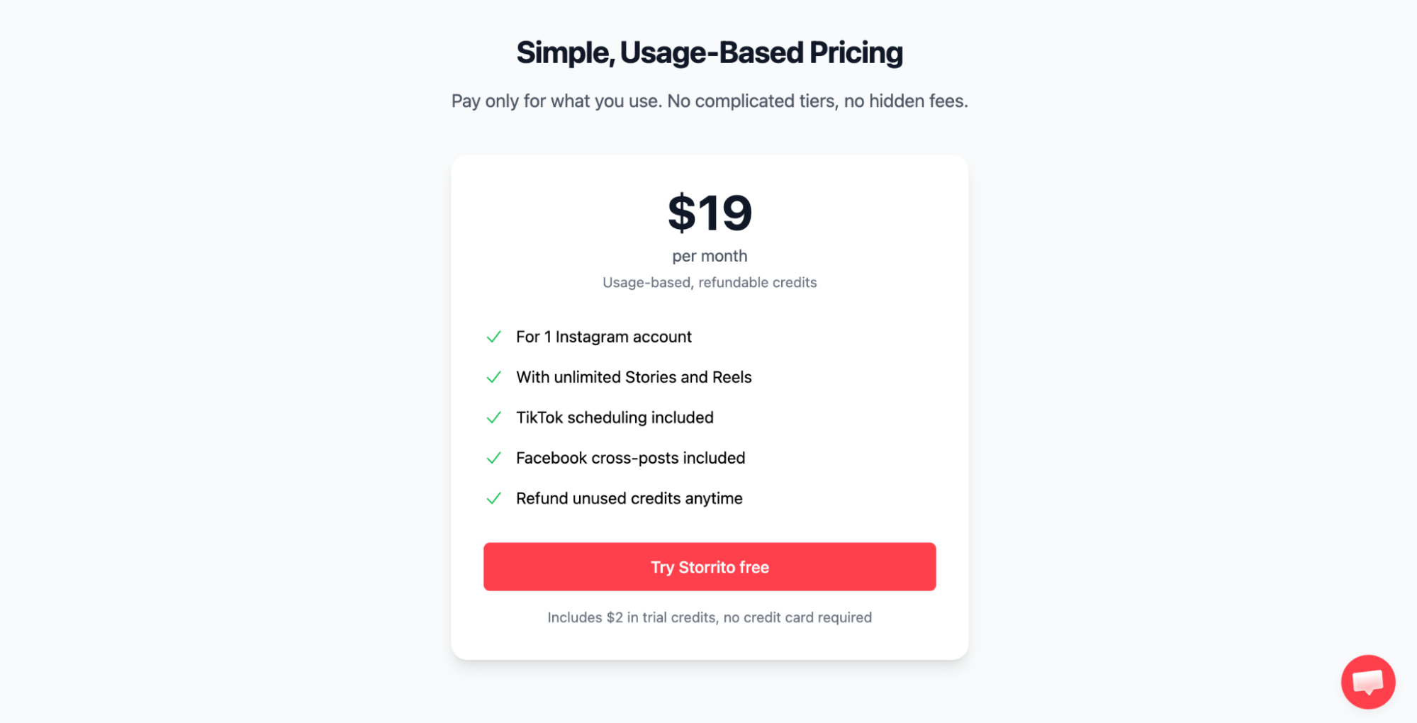 Storrito pricing