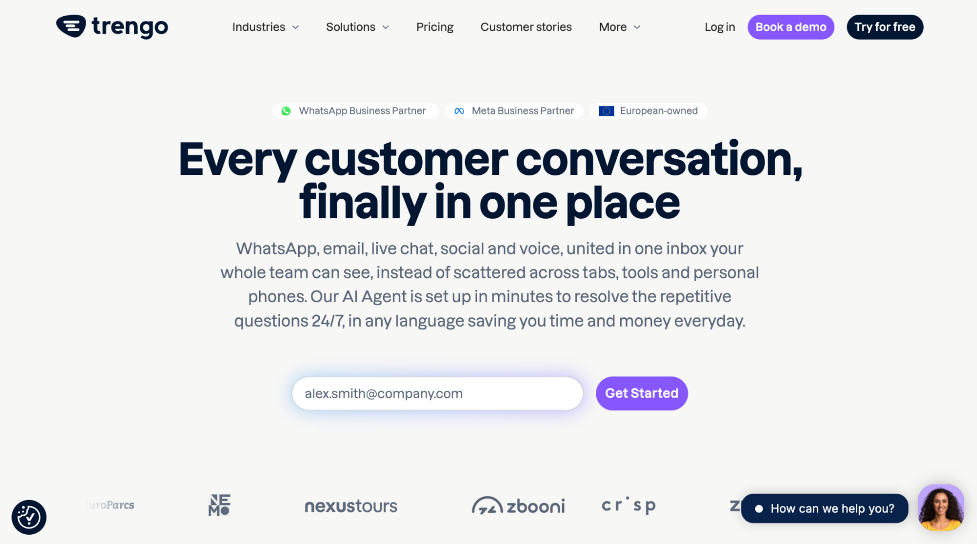 Trengo omnichannel inbox for WhatsApp, email, live chat, social media, and voice