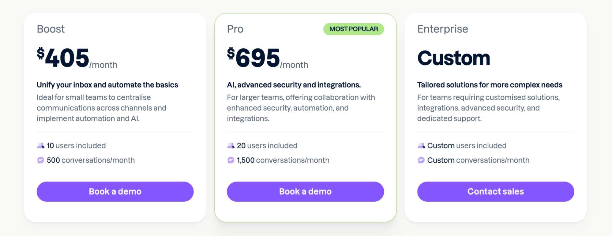 Trengo pricing plans