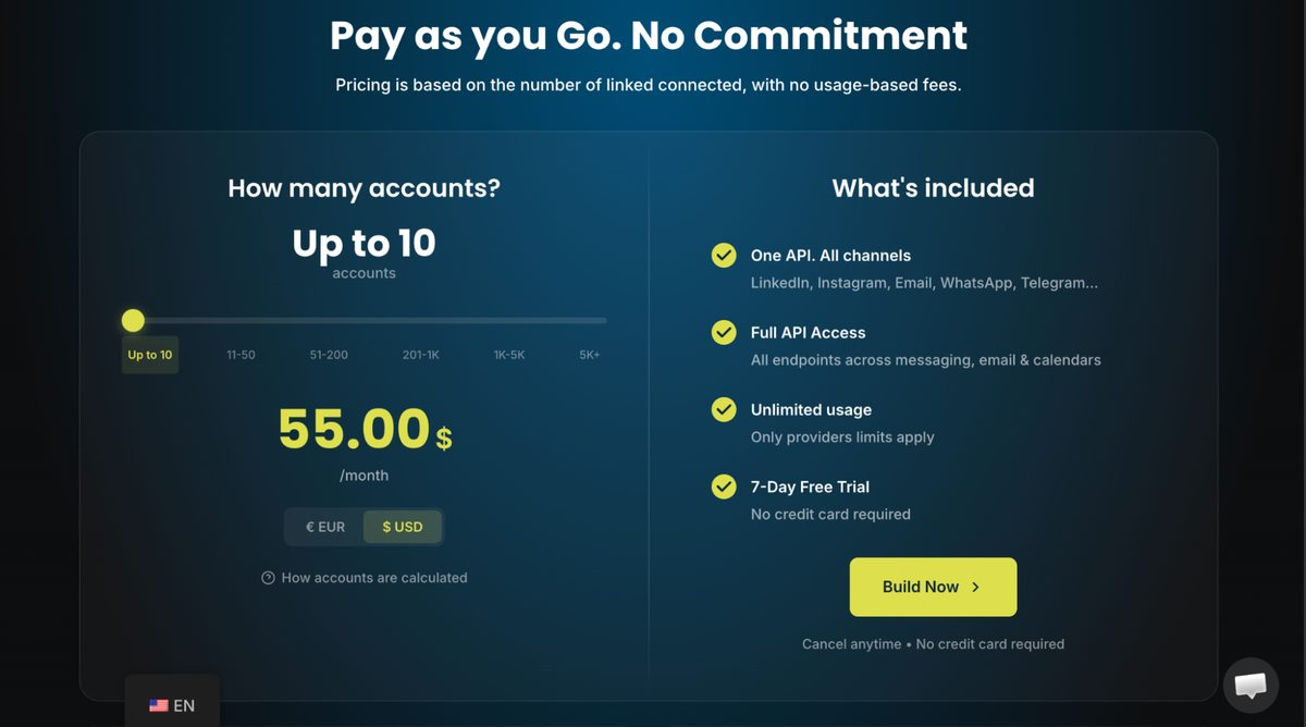 Unipile pricing plans